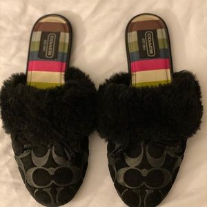 Black Coach Slippers